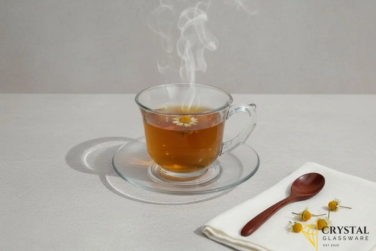 Delisoga  Set of 6 Clear Glass Tea / Coffee Cups with saucers